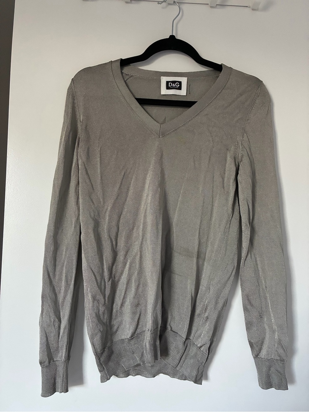 D&G  V-Neck Sweater in Light silver